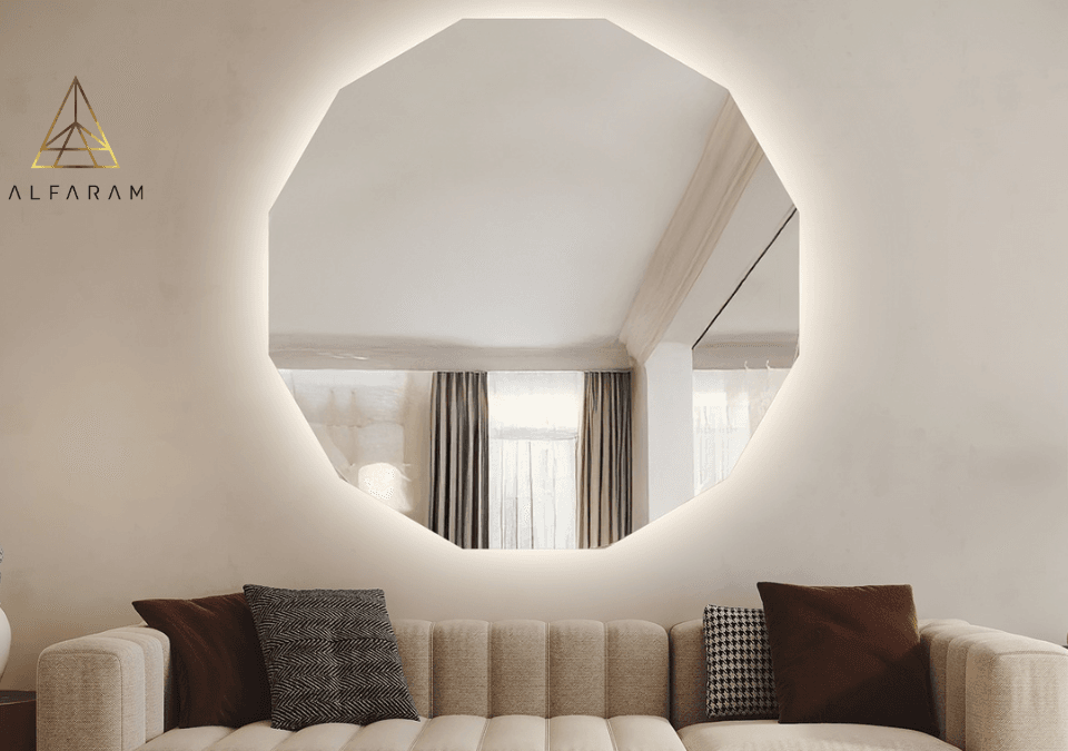 oglinda de baie multi-unghiulara cu iluminare forem led