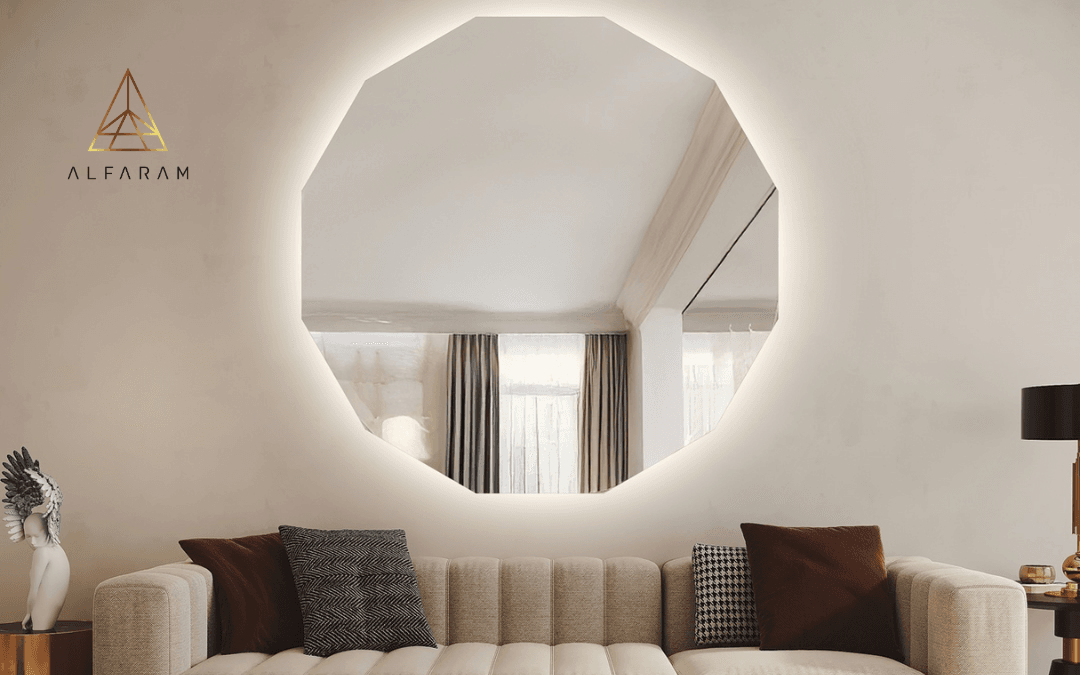 oglinda de baie multi-unghiulara cu iluminare forem led